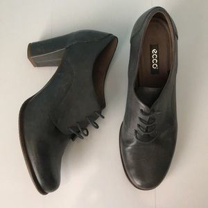 Brand New Ecco Pretoria Oxford Heels Blue-Gray